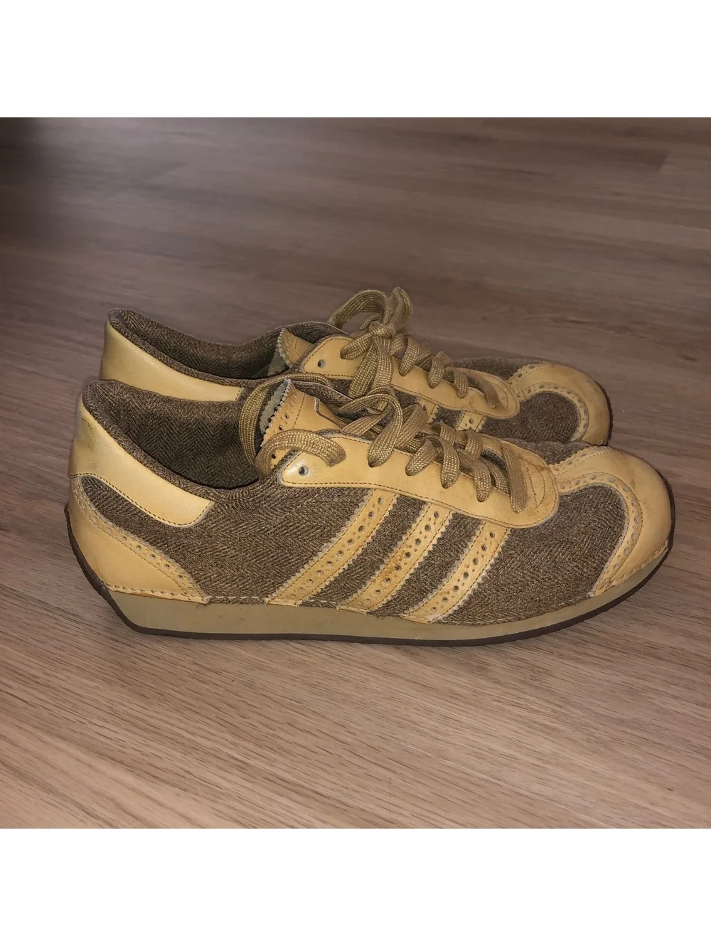 ADIDAS COUNTRY LX TWEED SAMBA OG JAPAN HERRINGBONE SAMPLE BROWN TAN MENS 11 RARE